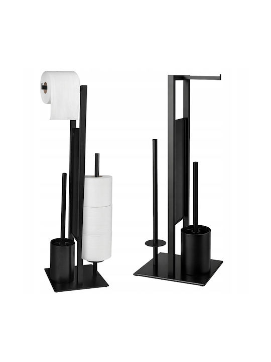 Verk Group Δαπέδου Χαρτοθήκη Μεταλλική Μαύρη 5907451379905