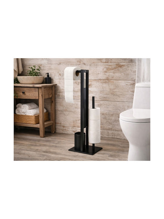 Verk Group Δαπέδου Χαρτοθήκη Μεταλλική Μαύρη 5907451379905