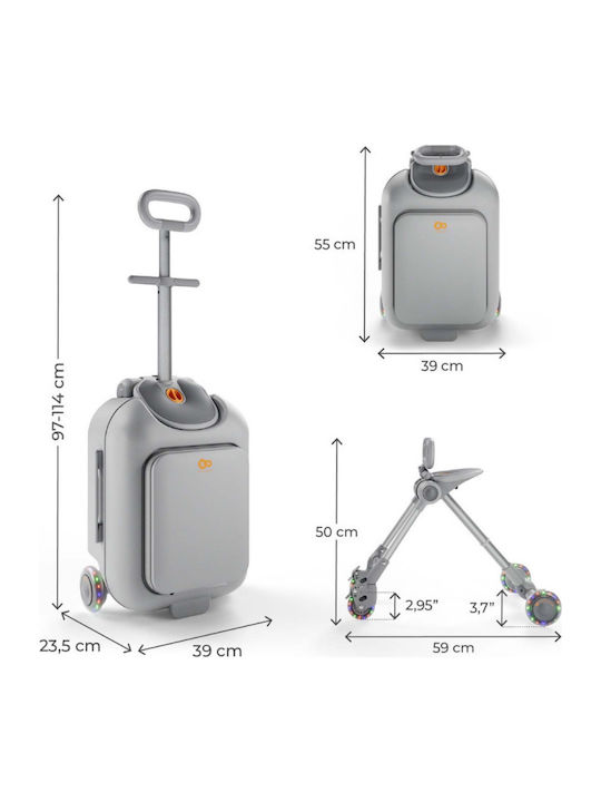 Kinderkraft Valiză de călătorie pentru copii de cabină Grey înălțime 55 cm