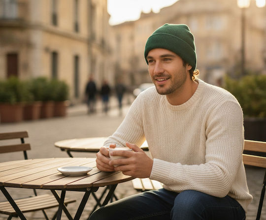 Beanie Unisex Knitted Beanie in Black Colour