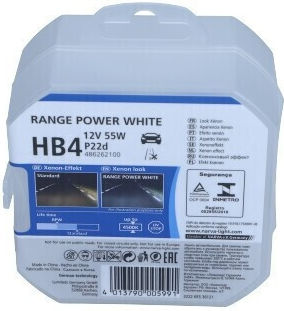 Λάμπα Hb4 12v/55w Xenon Σετ 2 Τεμ Range Power White Χωρίς Ece 0486262100