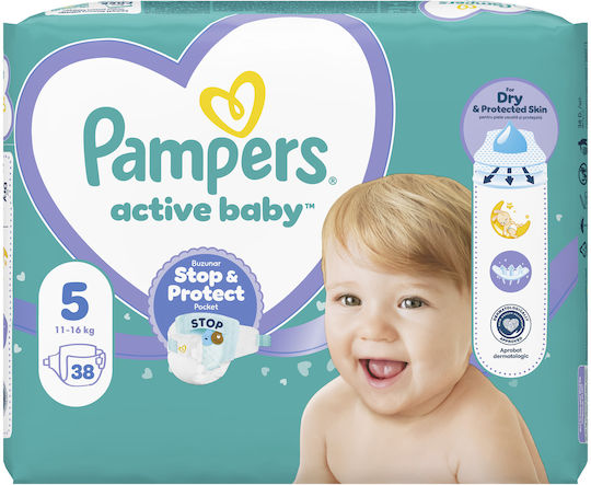 Pampers Tape Diapers Active Baby No. 5 for 11-16kg 38pcs