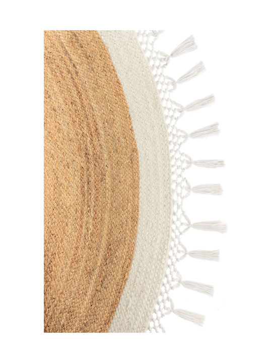 Beliani Marts Round White Rug Φ200cm