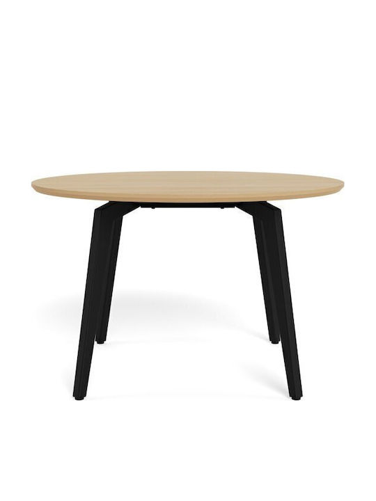 Norsica 923 Round Extendable Metal Black Dining Room Table 75x75cm