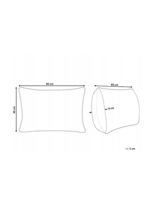 Beliani Μαξιλάρι Καναπέ White 80x40εκ.