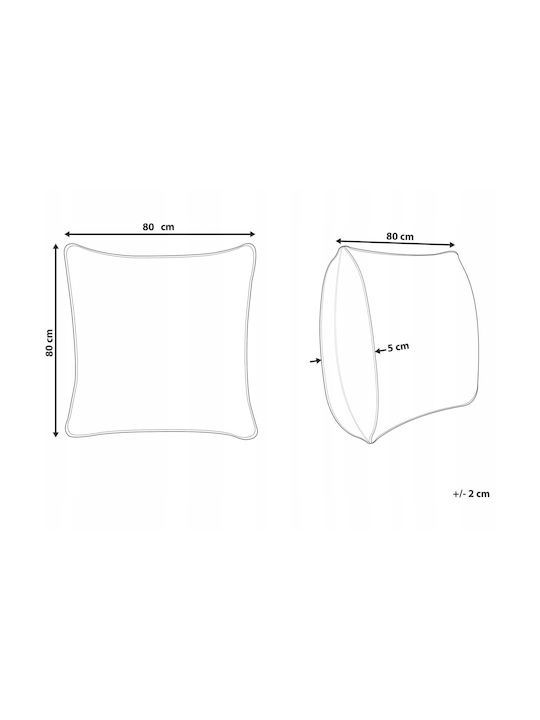 Beliani Μαξιλάρι Καναπέ White 80x80εκ.