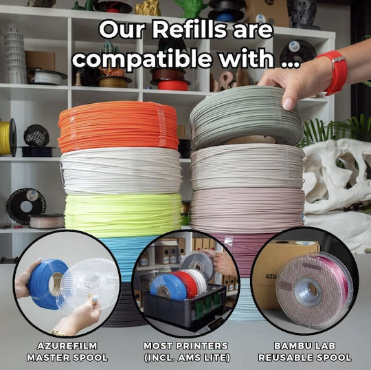Azurefilm PLA 3D Printer Filament 1.75mm Orange 1kg