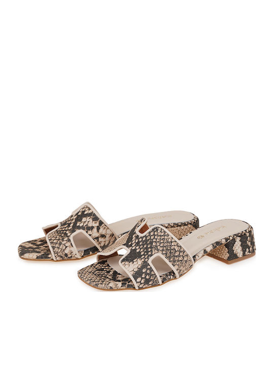 Damen Sandalen Aus Leder Beigen
