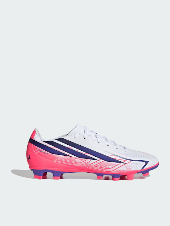 adidas F50 Hyperfast Club FG/MG Ghete Fotbal cu crampoane Albe
