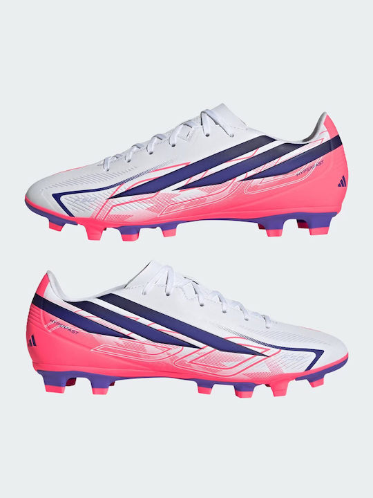 adidas F50 Hyperfast Club FG/MG Football Shoes with Cleats White