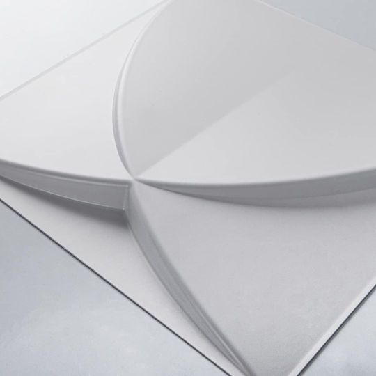 3D Πάνελ Τοίχου από PVC με Κόλλα Λευκό 30x30εκ. 32τμχ