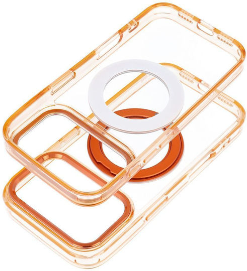 Case Iphone 17 Pro 18 Pro Frame Circle Stand Compatible Magsafe Orange