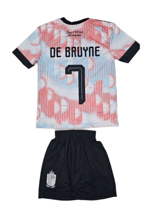 Kids Football Set De Bruyne Belgium National Team Mundial 2026 Light Blue-Pink Balón De Oro Pink Light Blue Unisex Kids Ab171