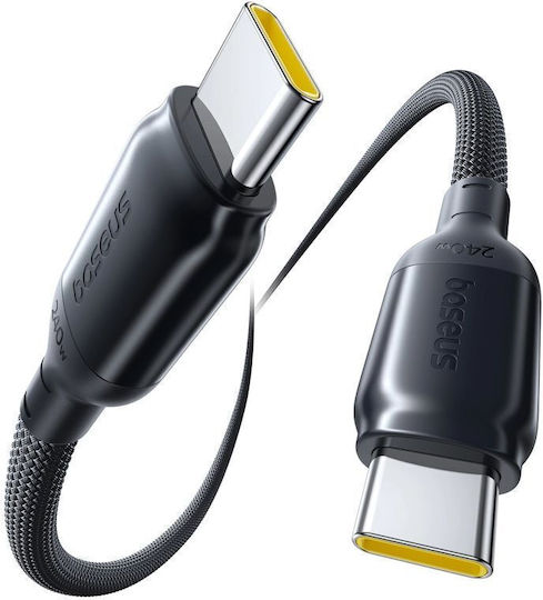 Baseus Плетен кабел USB-C мъжки - USB-C 240W PD Черен 2m E0423301