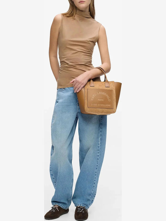 Leather Women's Tote Handbag Brown