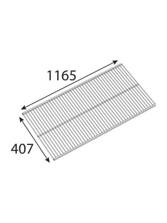 Rectangular Wardrobe Shelf from Metal White 116.5x40.7cm