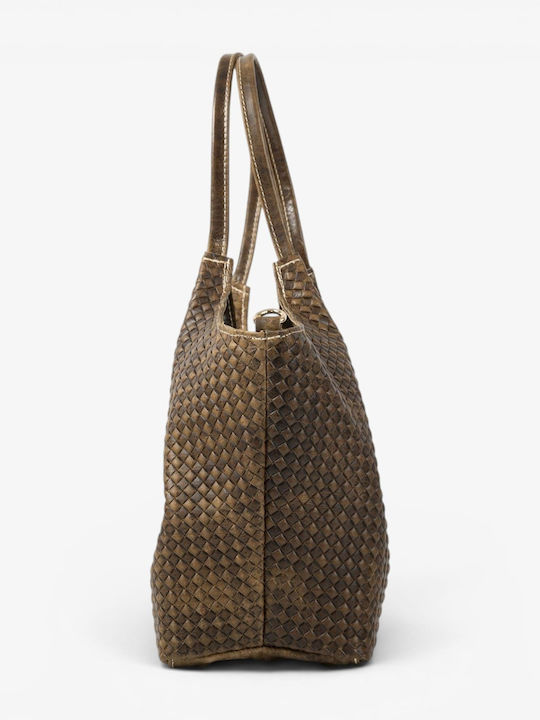 Olive Leather Women's Shoulder Bag