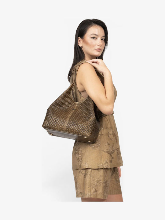 Olive Leather Women's Shoulder Bag