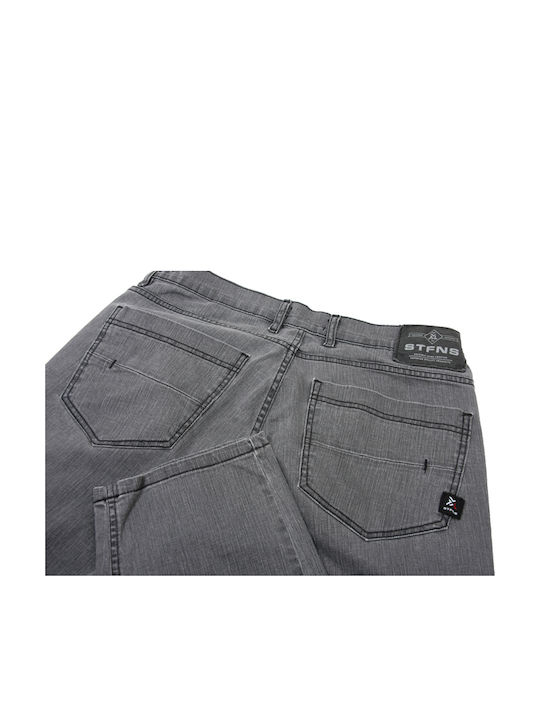Men's Elastic Jeans Pants with Regular Fit Grey