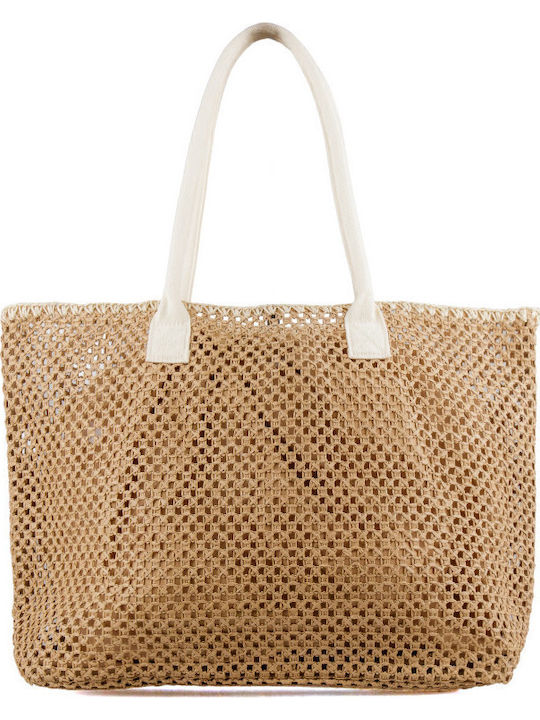 Silia D Wicker Beige Beach Bag