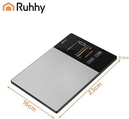 Ruhhy Digitale Küchenwaage mit Eimer bis 5kg Grau