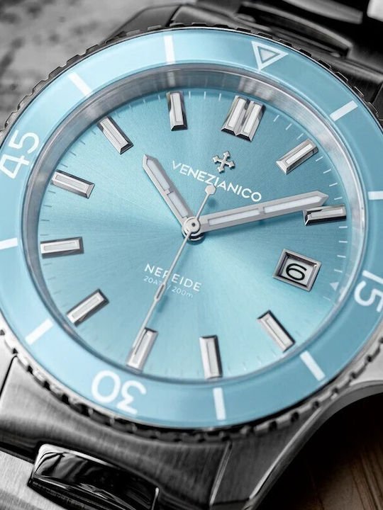 Venezianico Herrenuhr Automatisch mit Silber Metall-Armband