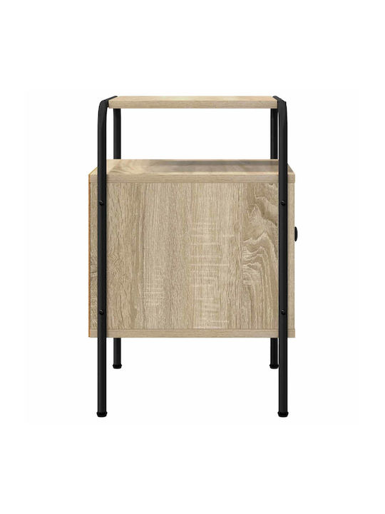 Nachttisch Holz mit Metallfüßen Beige 35x36.5x56cm