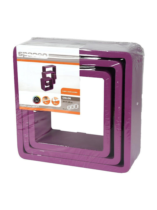Purple Wall Shelves (3 Pieces) 28x10x28cm