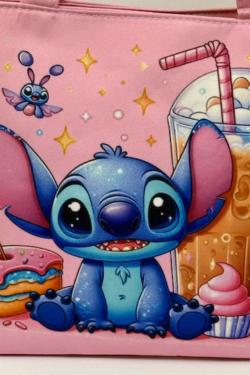 Kinder Lunchtasche Handtasche Rosa Stitch 23x10x33cm