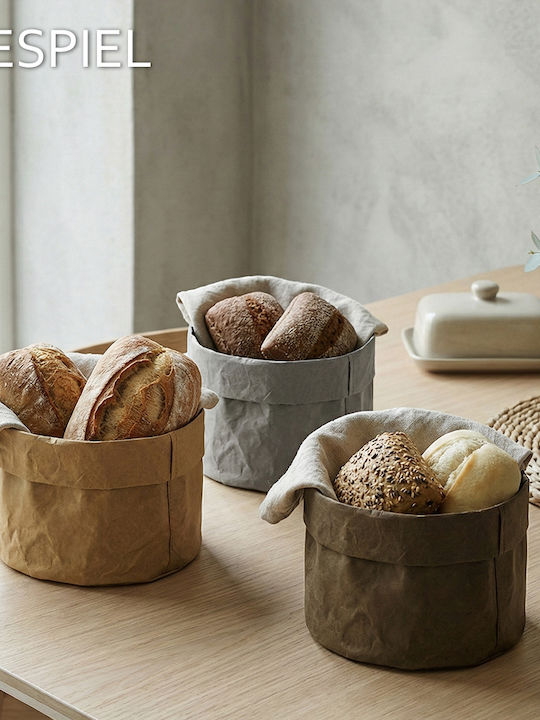 Espiel Fabric Bread Box Beige 16x16x10cm