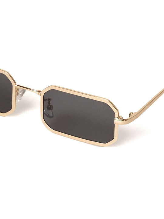 AV Sunglasses Verano Unisex Sonnenbrillen mit Schwarz Metallischer Rahmen und Schwarz Fassung