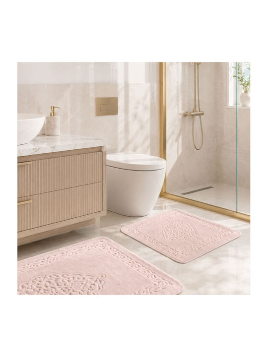 Tropik Home Set Covoare De Baie Din Bumbac LJD27752 Roz 2 Bucăți