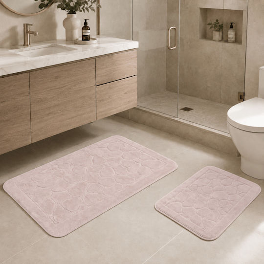 Tropik Home Tropik Home Badematten Baumwolle Rosa Rechteckig 2 Stück
