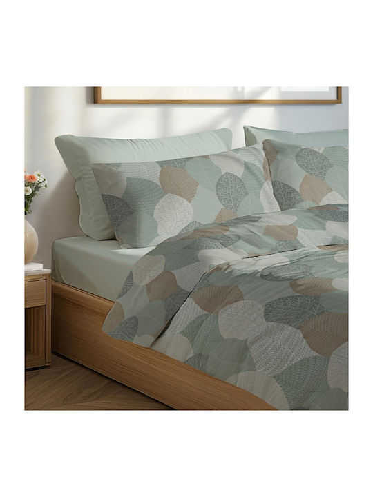 Duvet Cover Set 200x215cm Double With 2 Pillowcases & 1 Bed Sheet 4-Piece Forest