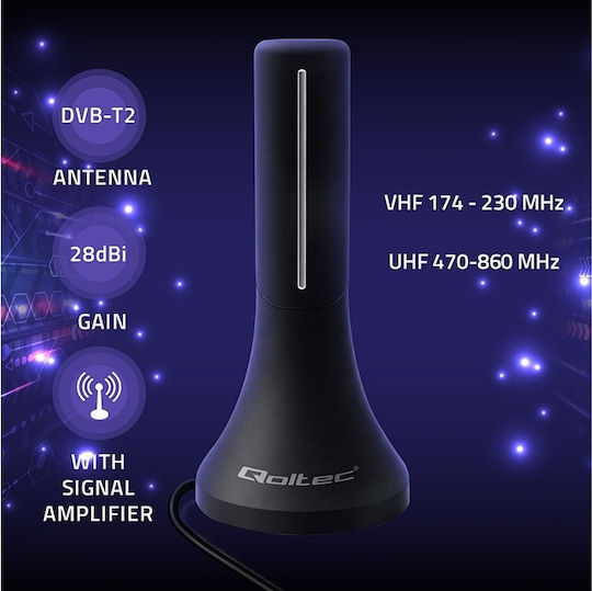 Qoltec Qoltec Indoor TV Antenna (Does Not Require Power) Transparent