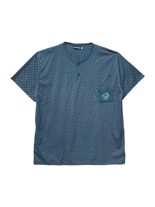 Ansin Sommer Herrenpyjama Petrol