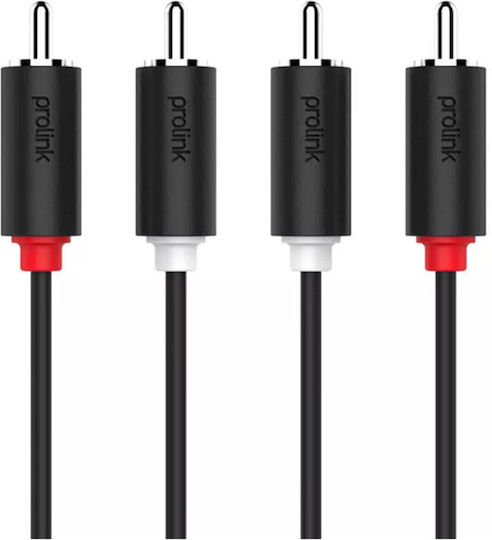 Prolink Кабел 2x RCA мъжки - 2x RCA мъжки 10m PB101-1000