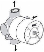 Eingebauter Wasserhahnmechanismus für Dusche 2 Ausgänge Ideal Standard Ceraplan A2393nu
