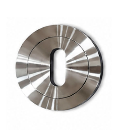 Round Rosette for Interior Door Metal Keyhole Simple Key Inox