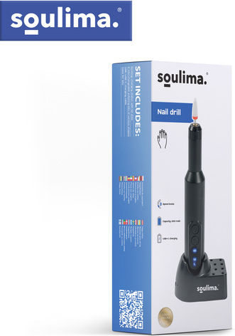 Soulima Freză de unghii cu baterie cu 18000 rotații pe minut