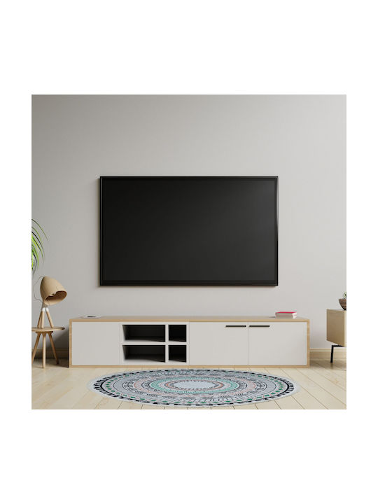 Relaxdays Covor Rotund Crem Φ120cm