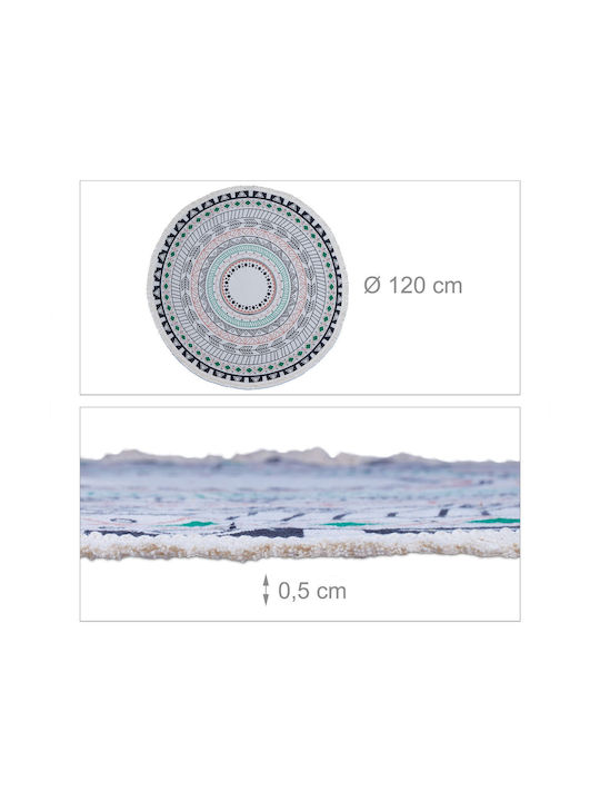 Relaxdays Covor Rotund Crem Φ120cm