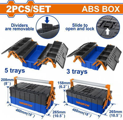 Wadfow Plastic Tool Case 2pcs