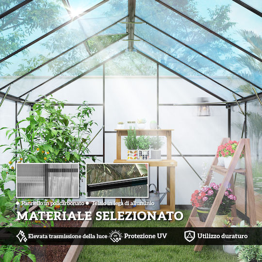 Outsunny 84H-667V01BK Seră cu Cadru din Aluminiu 34x2.47x25m