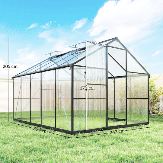 Outsunny 84H-667V01BK Seră cu Cadru din Aluminiu 34x2.47x25m