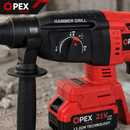Verk Group Battery Brushless 21V 2x3Ah Impact Rotary Hammer with SDS Plus Socket