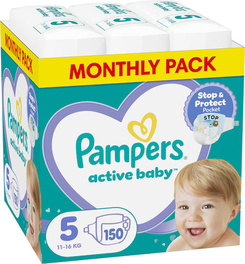 Pampers Tape Diapers Active Baby Monthly Pack No. 5 for 11-16kg 150pcs