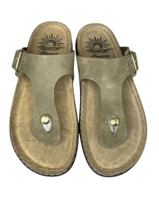 Sienna Sandale Casual Damă Anatomici De Piele Kaki