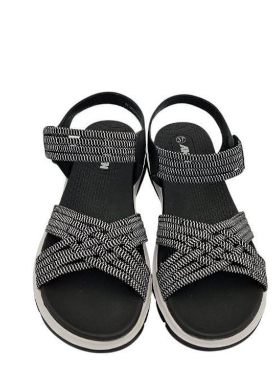 Damen Flache Sandalen Schwarz