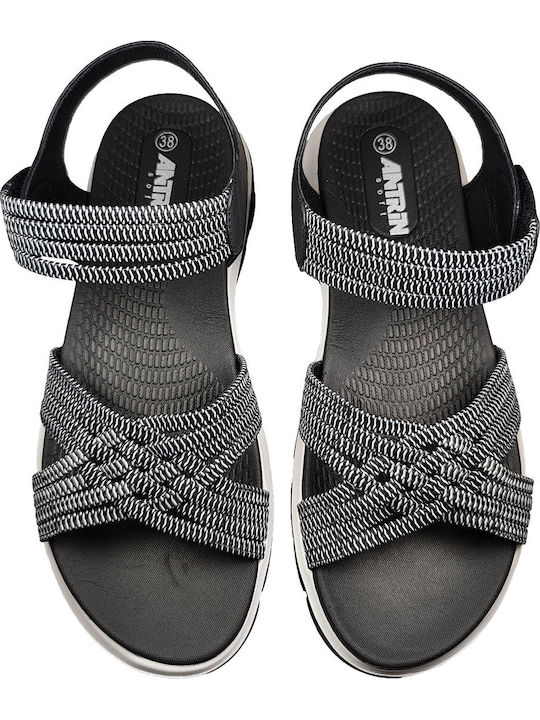 Damen Flache Sandalen Schwarz